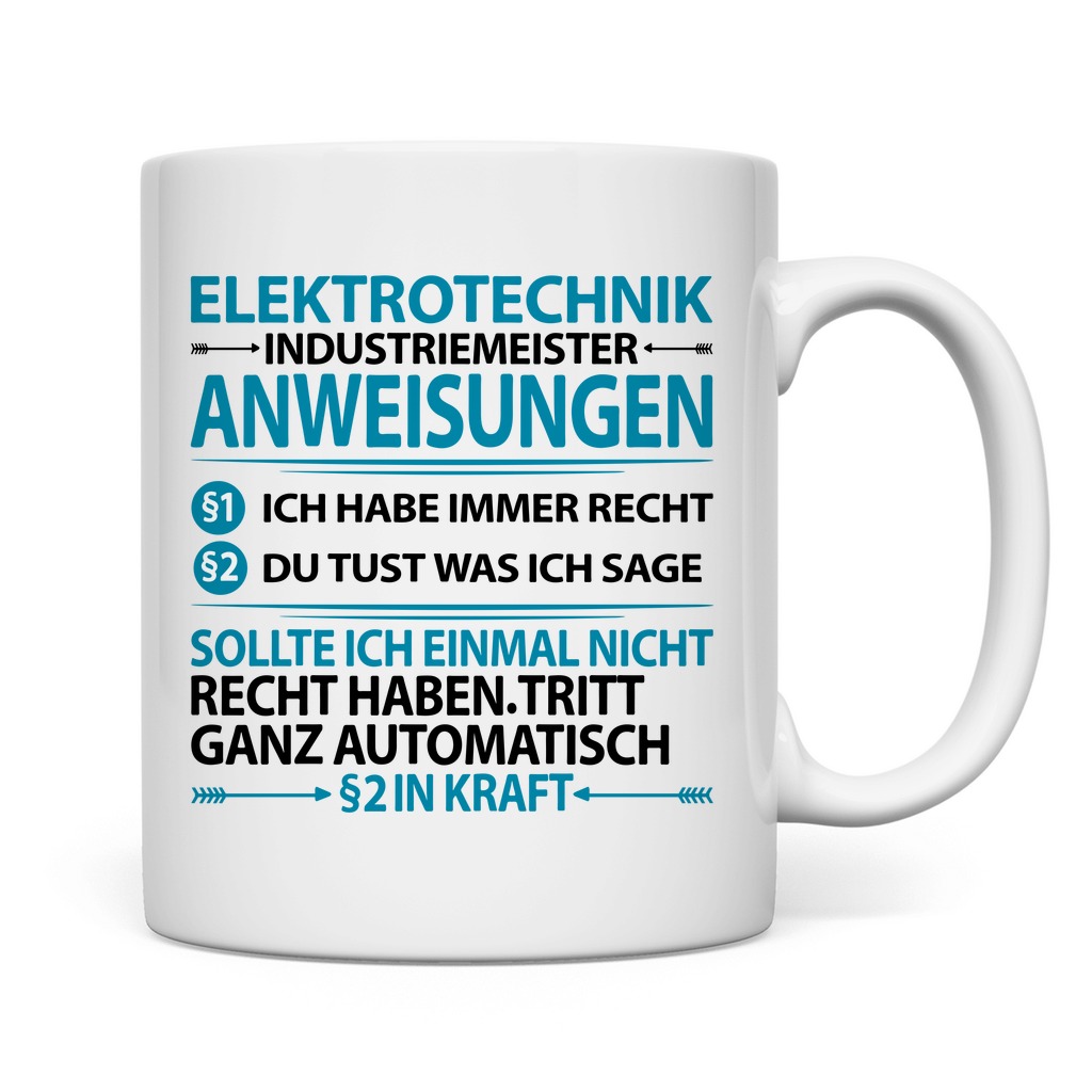 Elektrotechnik Industriemeister | Geschenk | Lustig Tasse rückseite