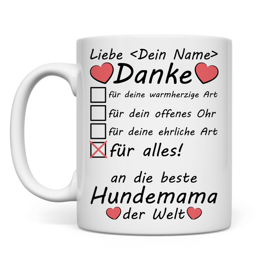 Hundemama Tasse Personalisiert Danke Geschenk