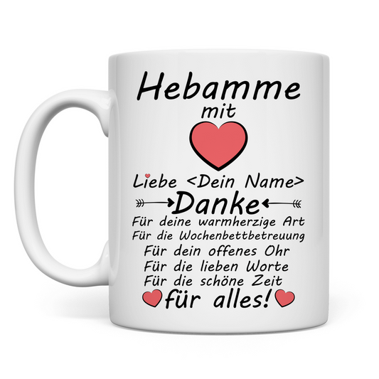 Wochenbett Hebamme | Danke Geschenk Tasse
