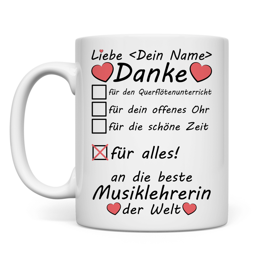 Querflöte Musiklehrerin | Danke | Geschenk Tasse beste
