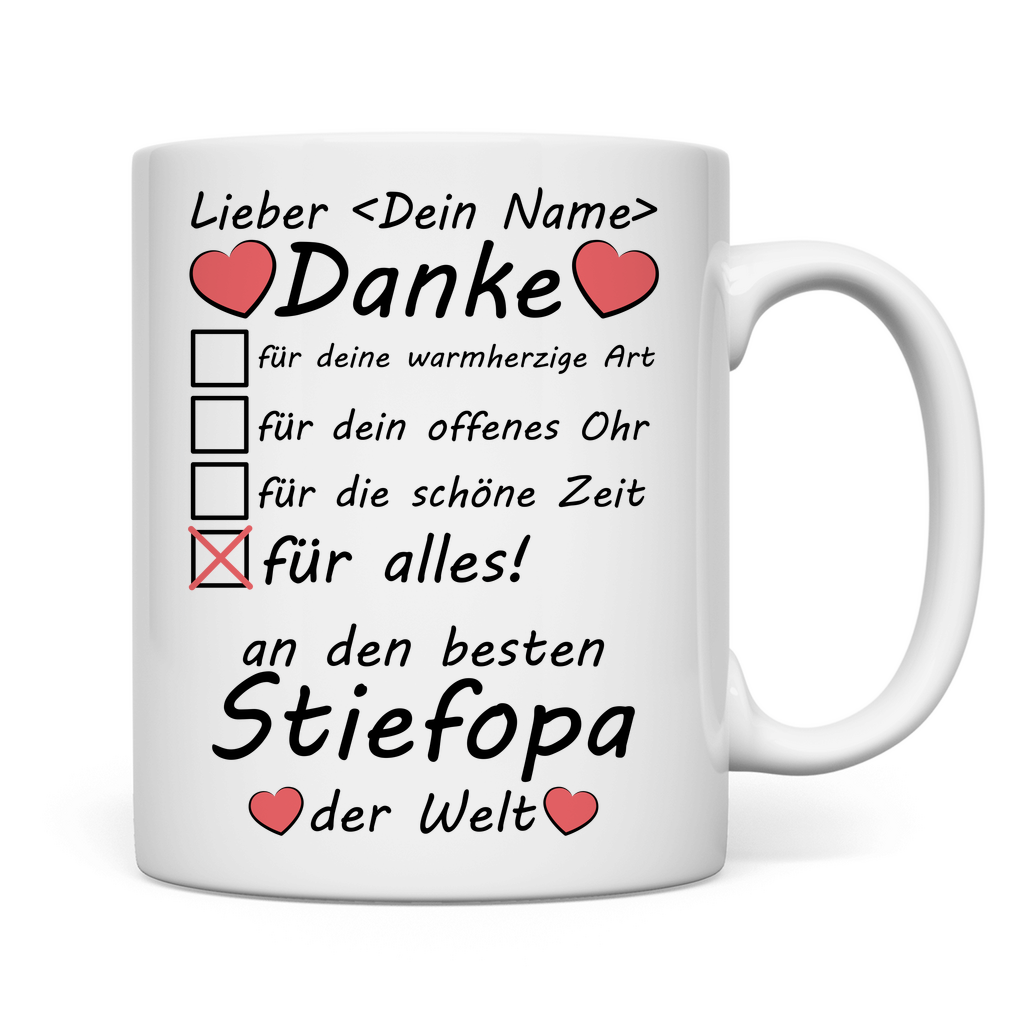 Stiefopa | Danke sagen Geschenk besten der Welt Tasse  rückseite