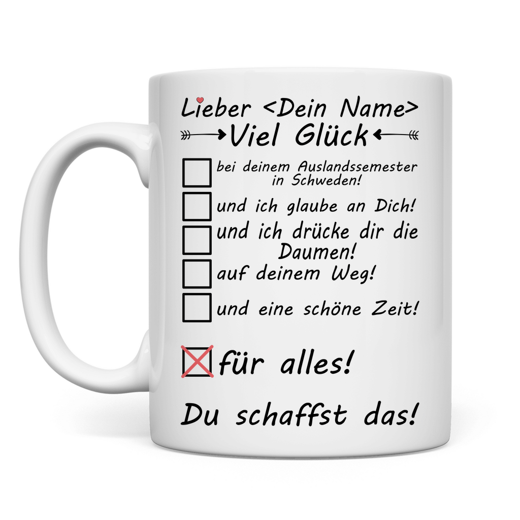 Schweden Auslandssemester Geschenk Tasse