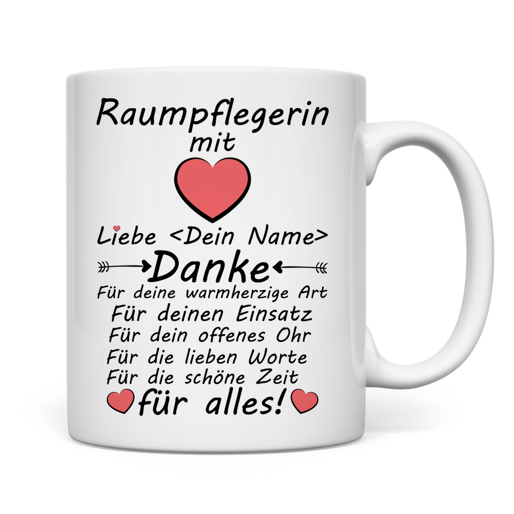 Danke an Raumpflegerin | Tasse Geschenk rückseite