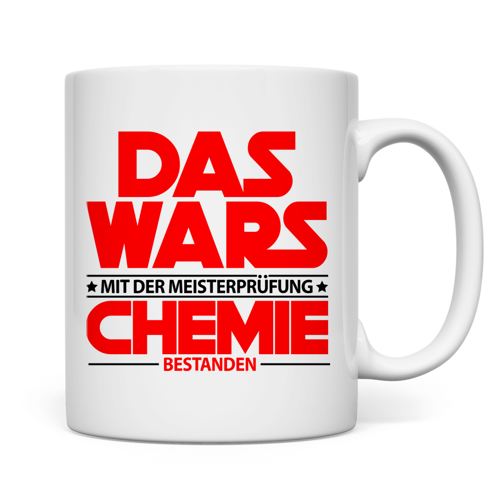 Chemie Meister | Bestandene Prüfung | Tasse Mann Geschenk rückseite
