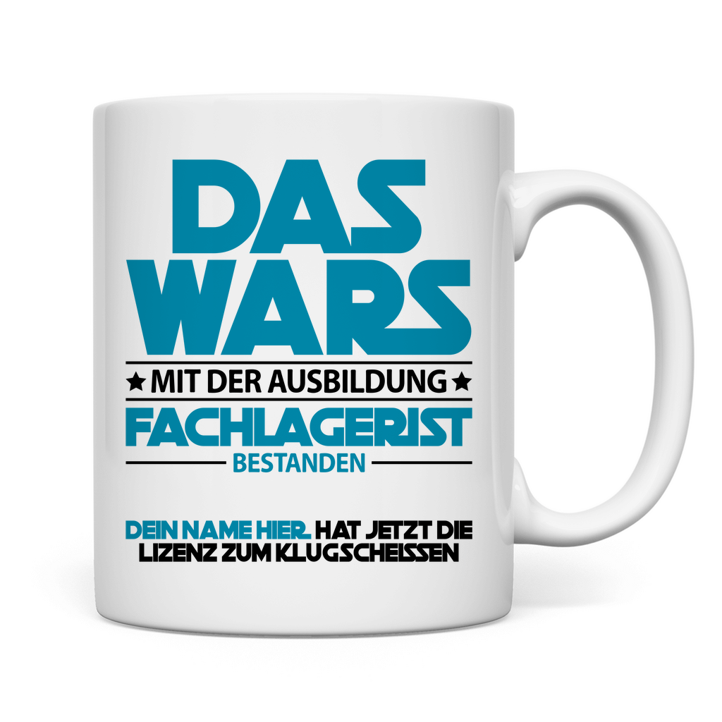 Fachlagerist Ausbildung bestanden | Tasse Azubi Geschenk mit Namen rückseite