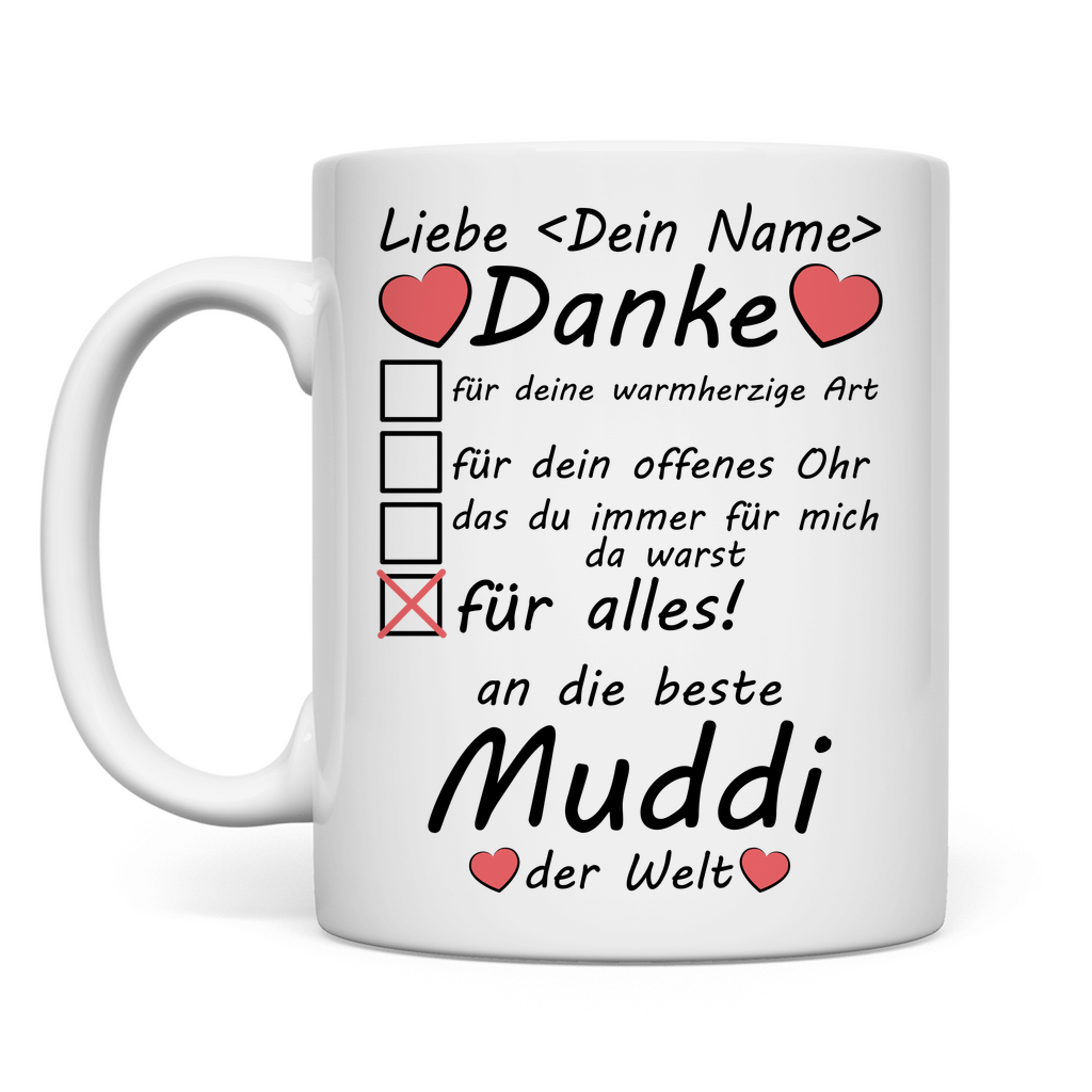 Beste Muddi | Tasse mit Wunschnamen  Geschenk