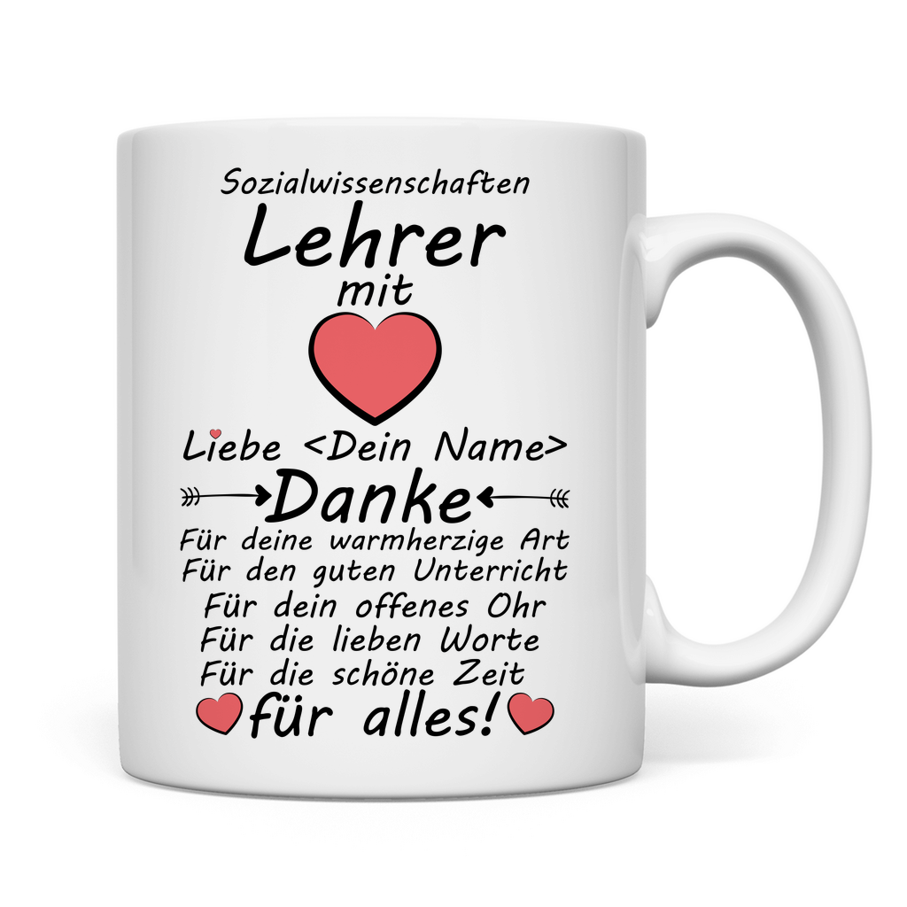 Sozialwissenschaften Lehrer | Danke Tasse  geschenk rückseite