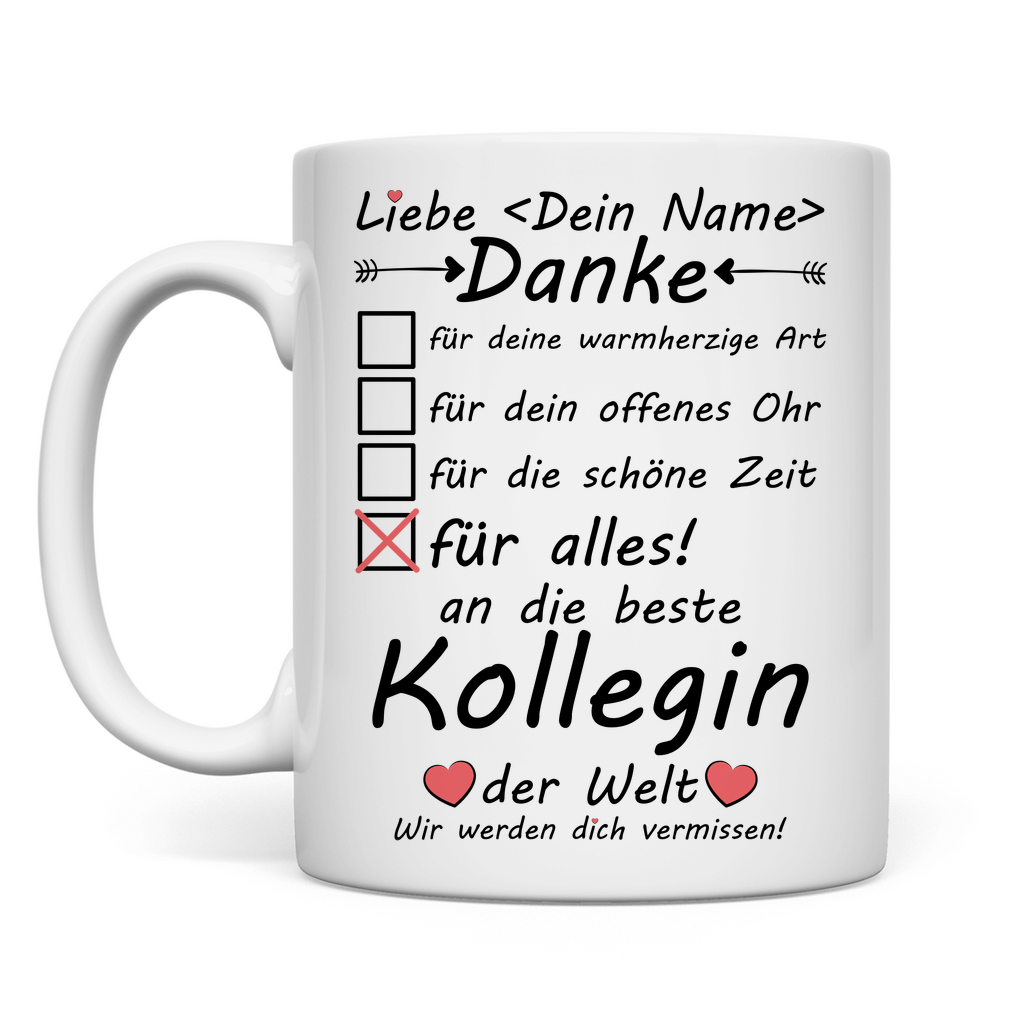 Ich werde dich Vermissen | Kollegin | Geschenk  tasse