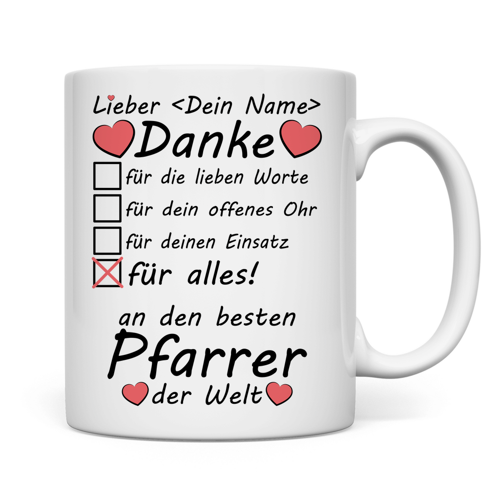 Danke an Pfarrer für Kommunion | Geschenk  Tasse rückseite