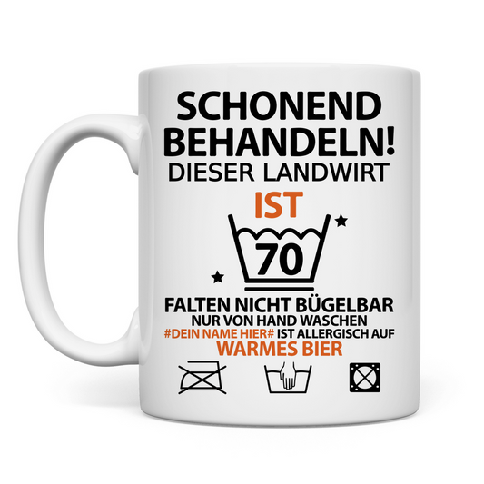 70. Geburtstag Landwirt | Geschenk | Wunschname tasse
