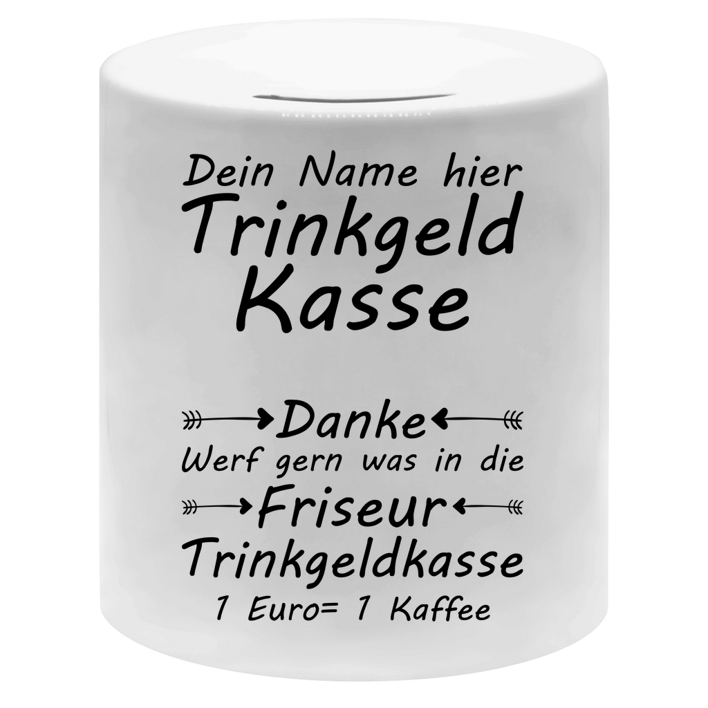 Friseur Trinkgeld | Spardose mit Name  Personalisiert