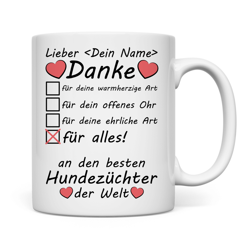 Hundezüchter | Geschenk bei Abholung   Tasse rückseite