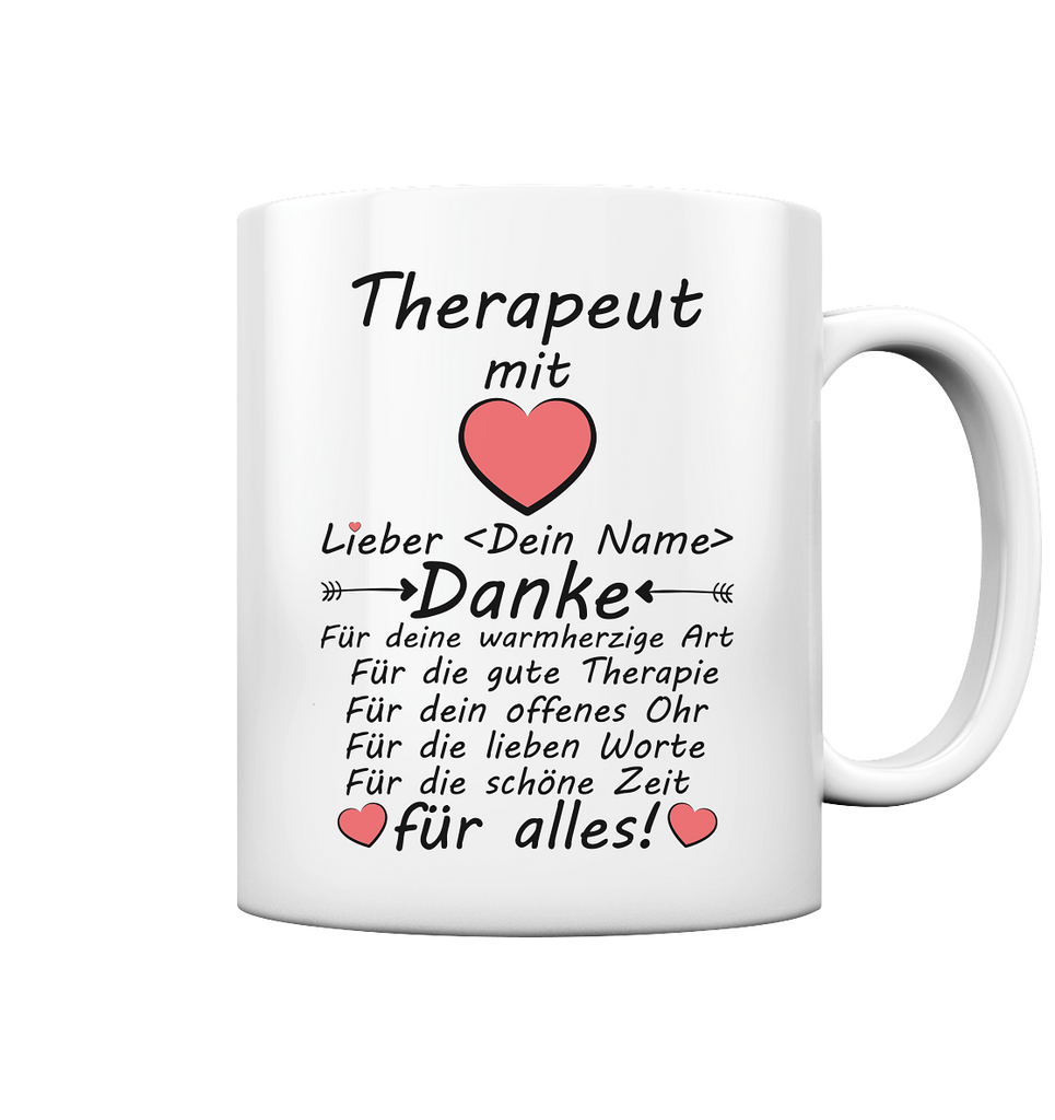 Dankeschön Geschenk an den Therapeuten  Personalisiert tasse