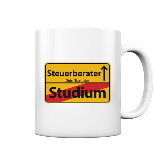Personalisierte Keramiktasse zur bestandenen Steuerberaterprüfung – Geschenk mit Namen