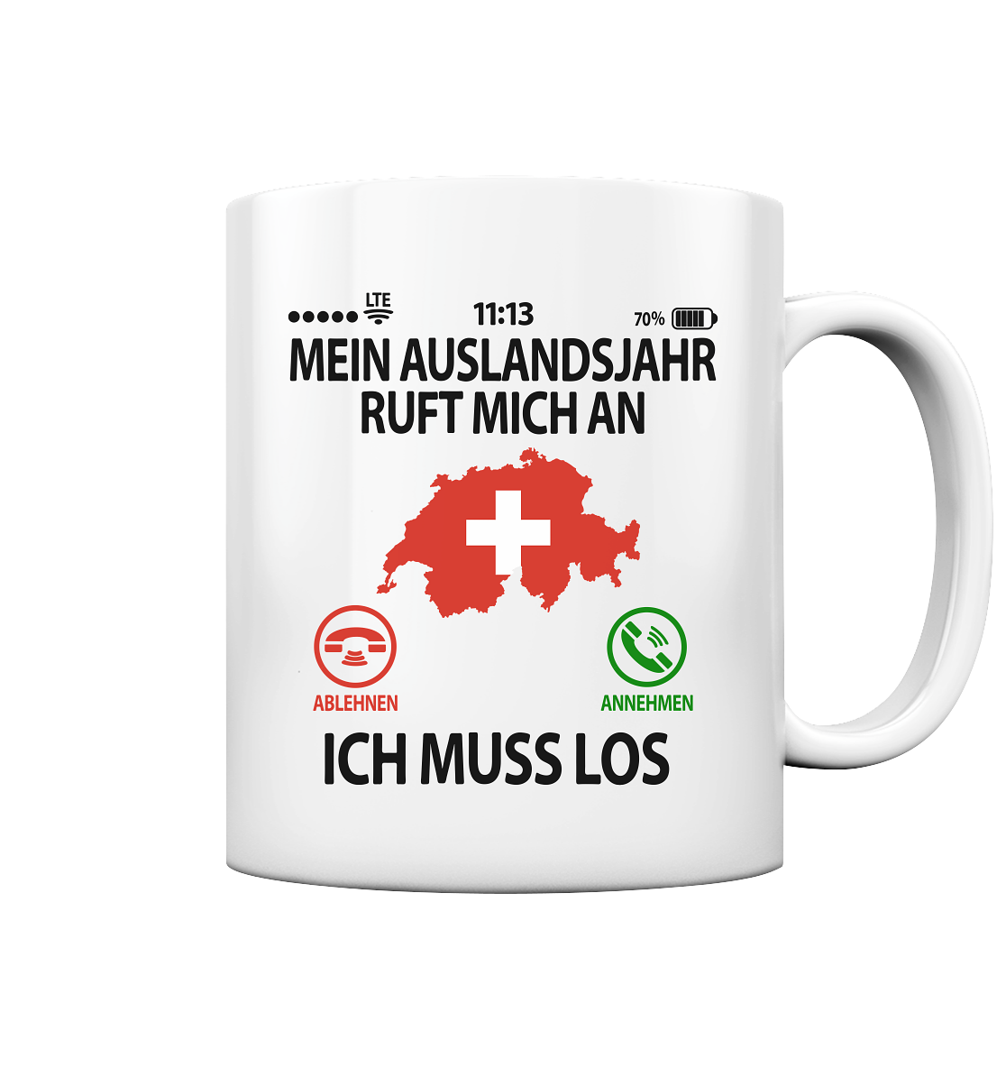 Schweiz Auslandjahr Abschiedsgeschenk - Tasse