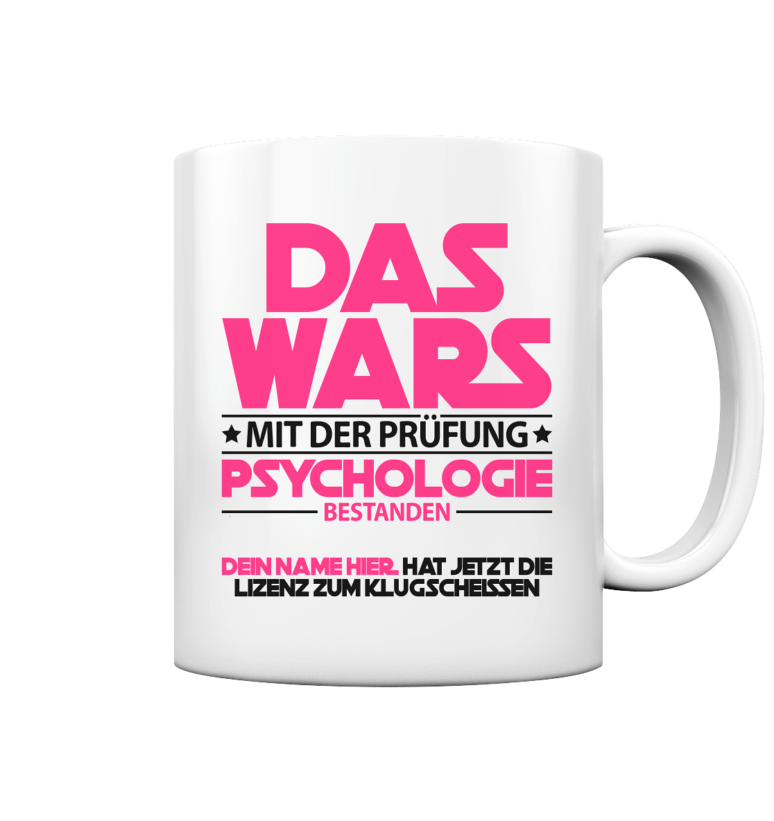 Doktortitel Psychologie | Geschenk zum Abschluss Tasse pink 2