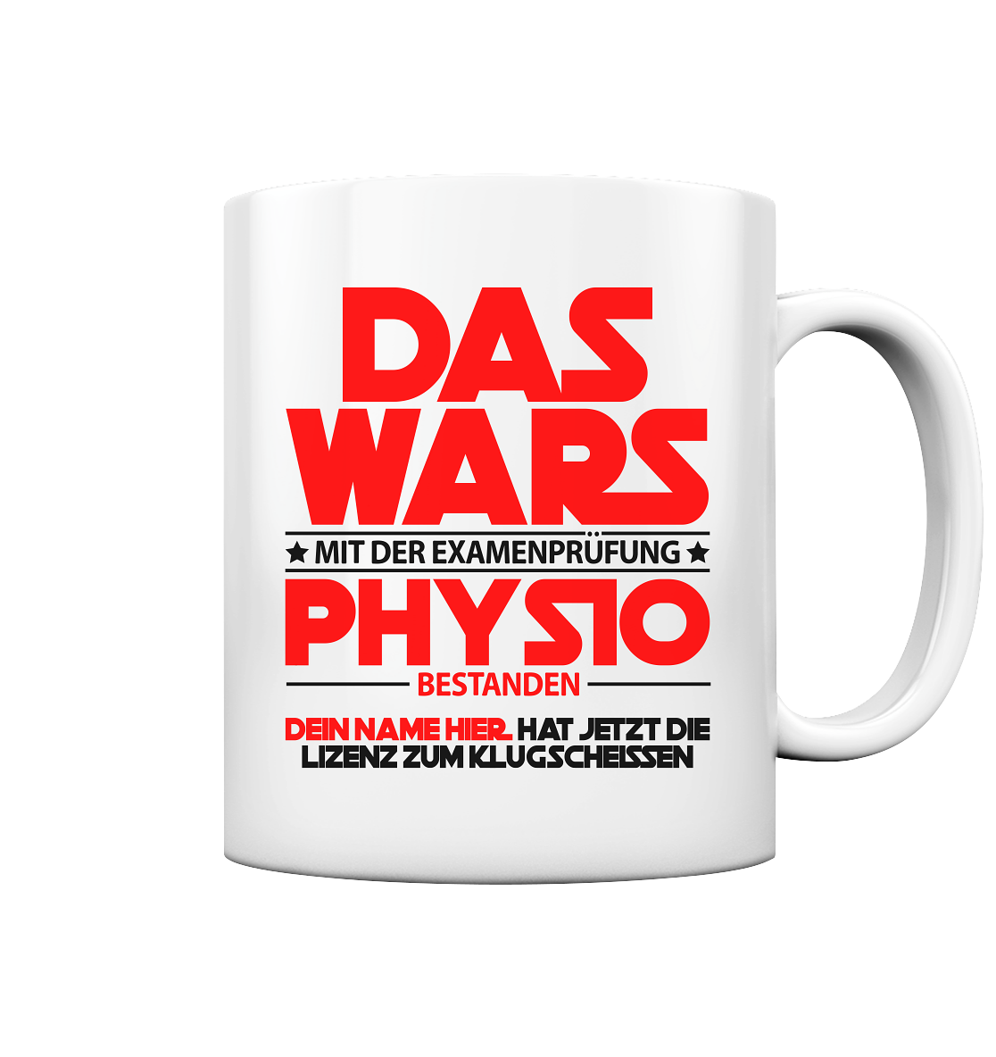  Physio Prüfung bestanden | Physiotherapeut Geschenk Tasse rot