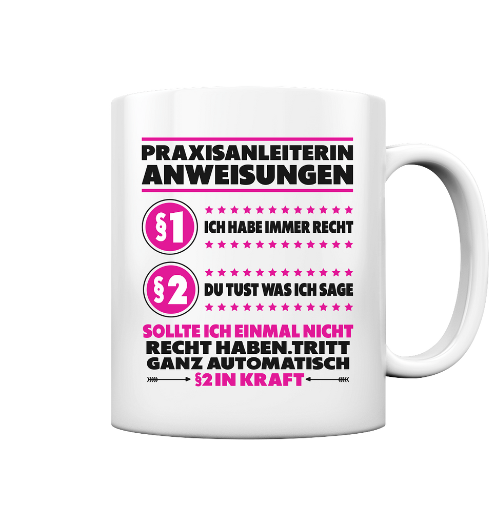 Praxisanleiterin Geschenk Lustige Sprüche Tasse Anweisungen