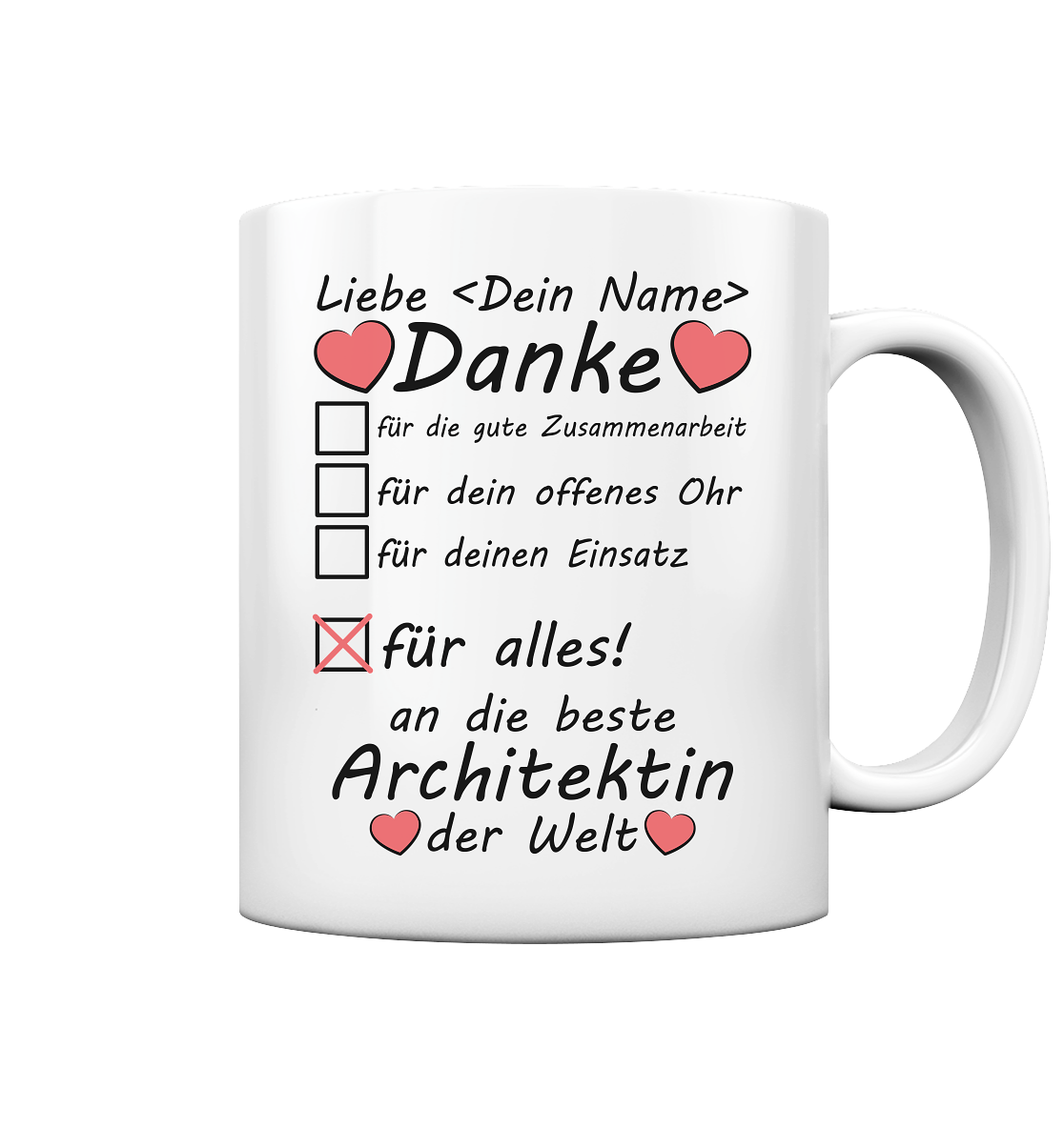 Architektin Danke sagen | Richtfest Geschenk Tasse 2