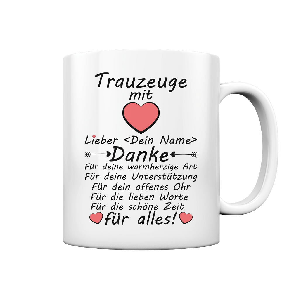 Danksagung Danke Sagen an trauzeuge Geschenk Tasse