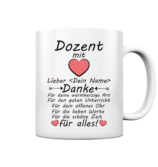 Danksagung Danke sagen Tasse an Dozenten Bachelorarbeit