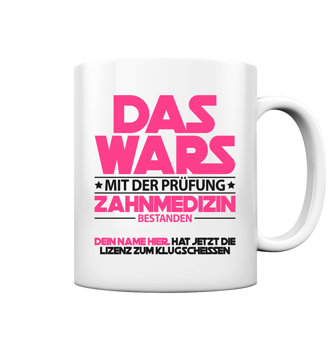 Doktortitel Zahnmedizin bestanden | Geschenk tasse pink 2