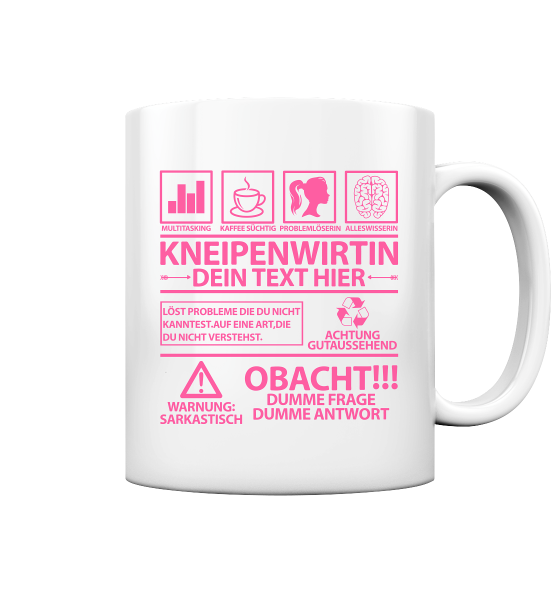 Geschenk für Kneipenwirtin  - Personalisierte Sprüche Tasse 