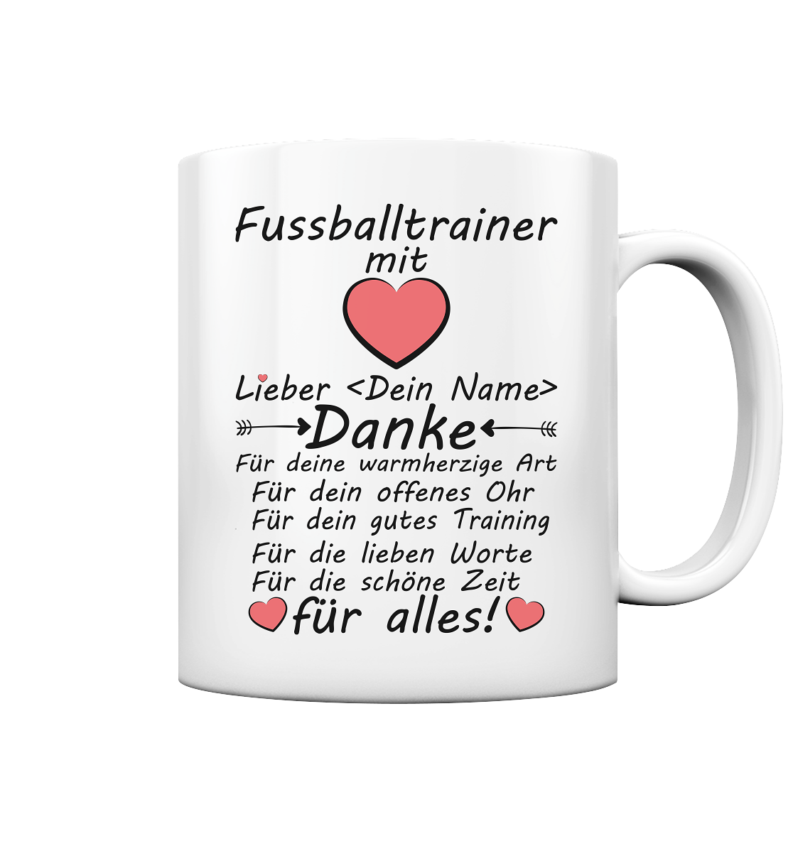 Dankeschön Geschenk für Fußball Trainer - Tasse Personalisiert