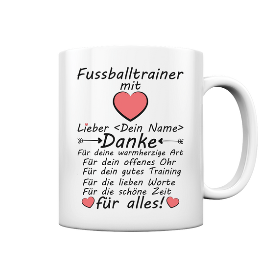 Dankeschön Geschenk für Fußball Trainer - Tasse Personalisiert