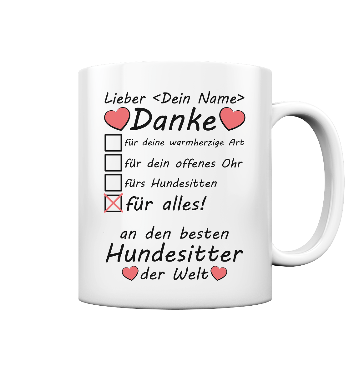 Beste Hundesitter Geschenk | Tasse  mit eigenen Namen