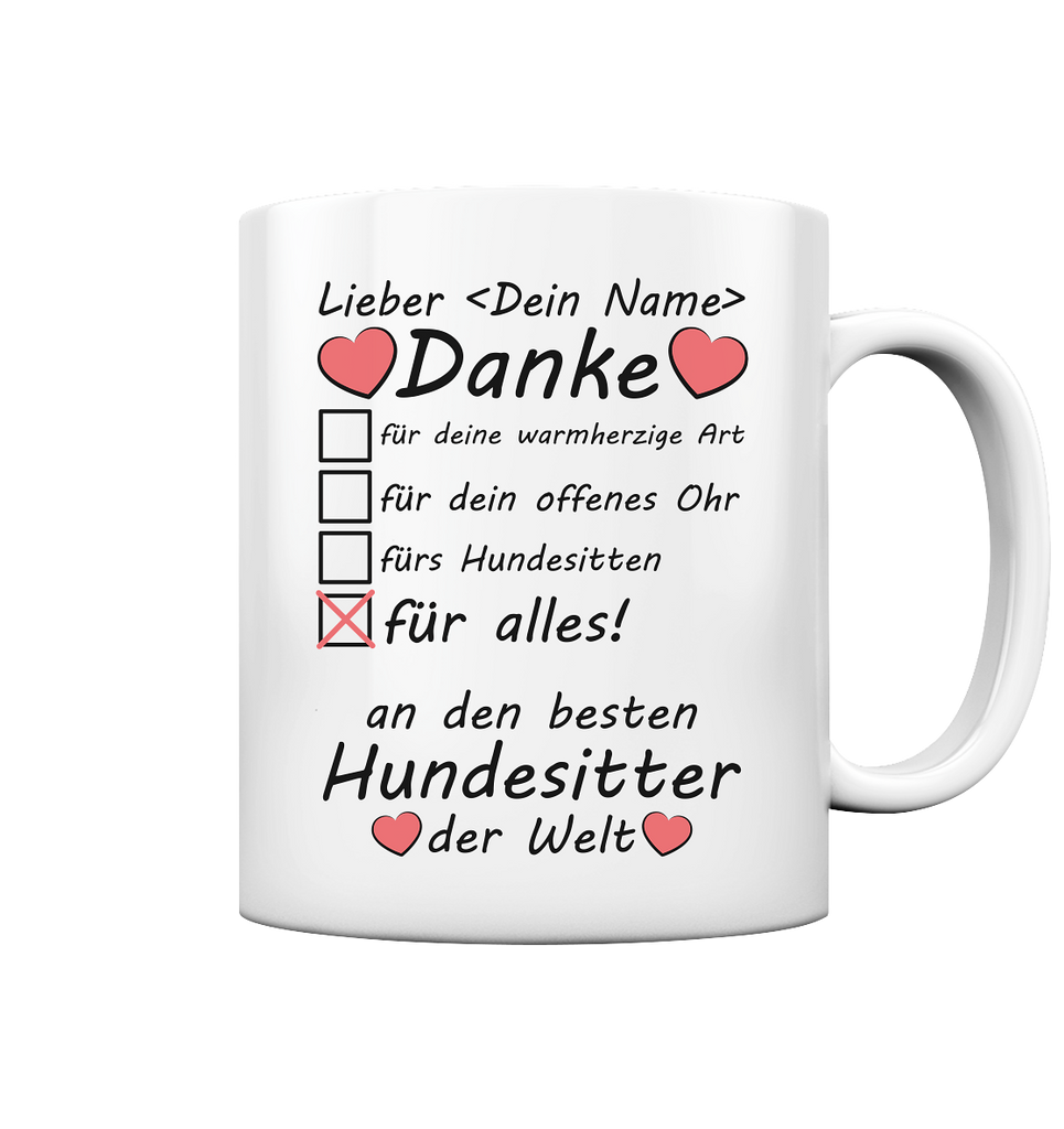 Beste Hundesitter Geschenk | Tasse  mit eigenen Namen