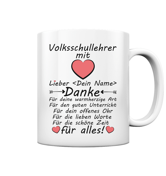 Abschiedsgeschenk Volksschullehrer Tasse