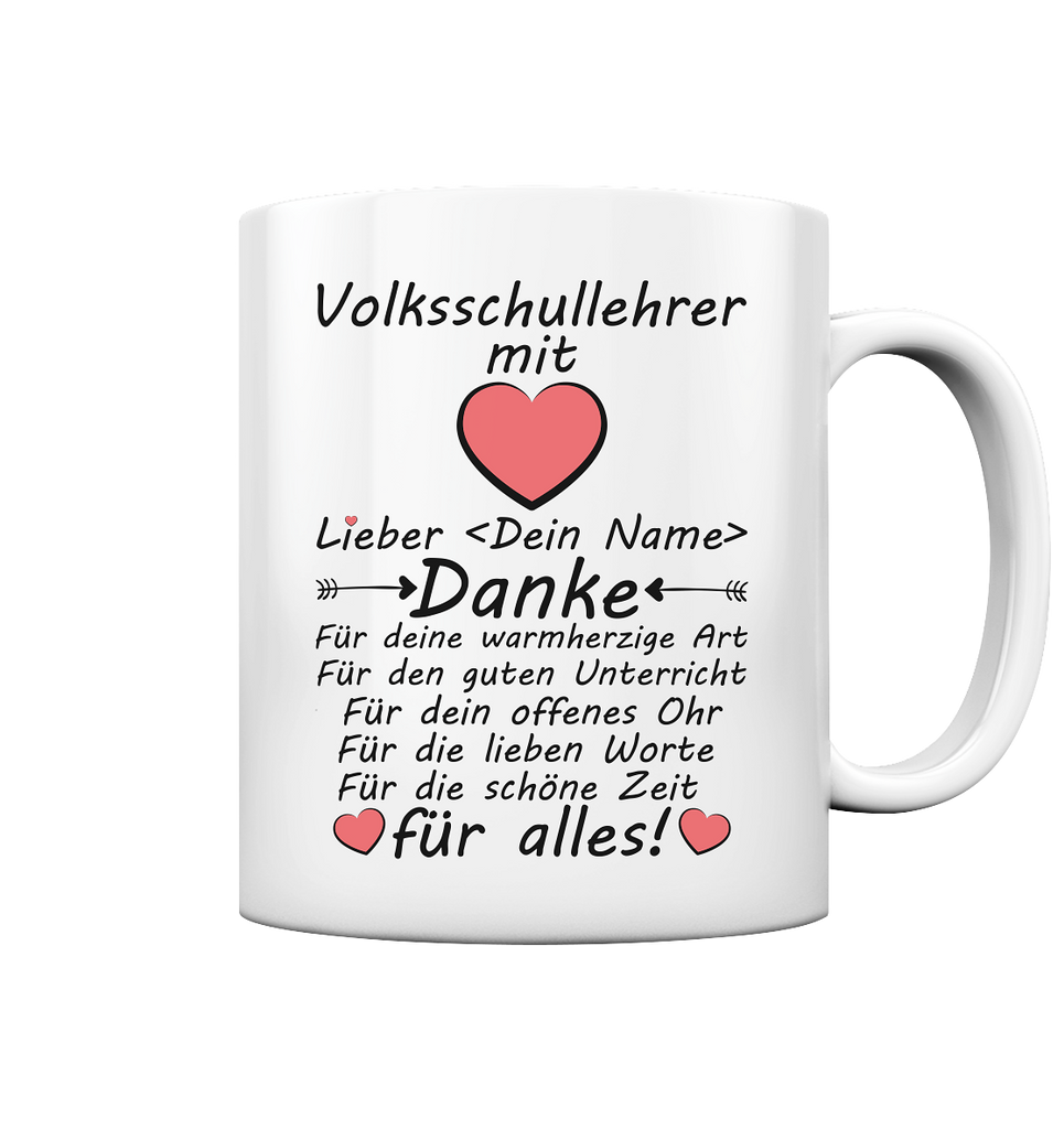 Abschiedsgeschenk Volksschullehrer Tasse