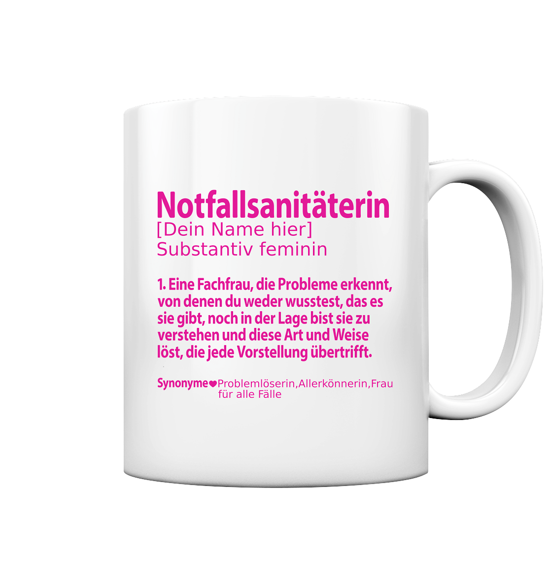 Notfallsanitäterin Rente Ruhestand Geschenk - Definition Tasse mit Namen