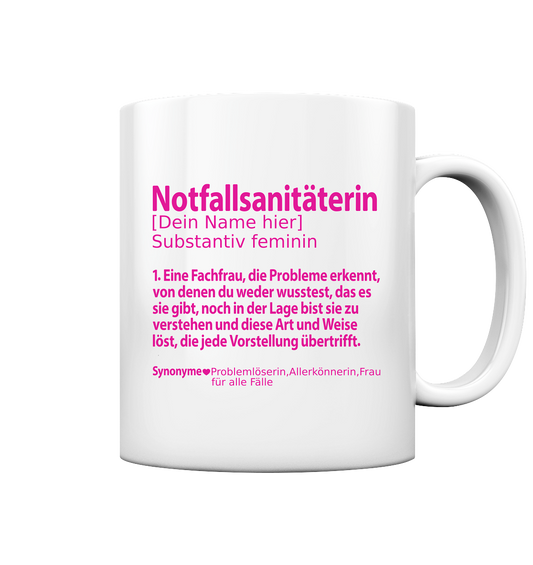 Notfallsanitäterin Rente Ruhestand Geschenk - Definition Tasse mit Namen