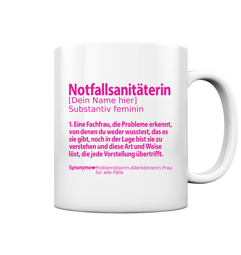 Notfallsanitäterin Rente Ruhestand Geschenk - Definition Tasse mit Namen