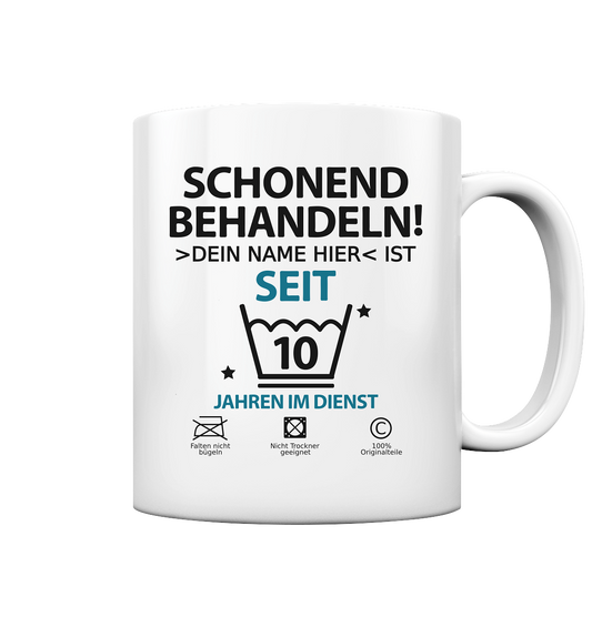 10 Jahre im Dienst | Tasse mit Wunschtext