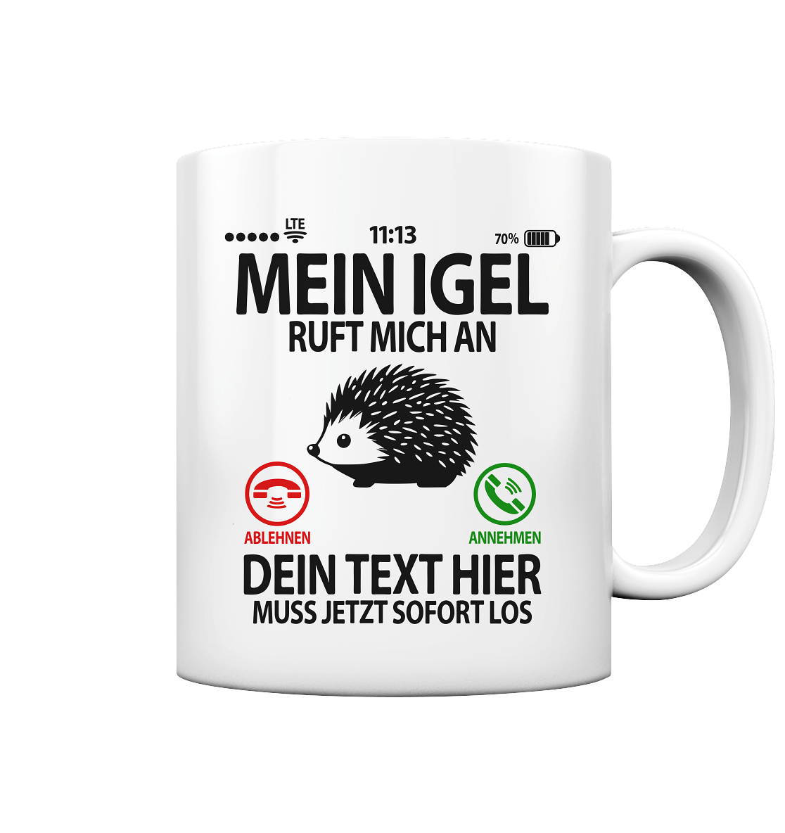 Igelfreunde Geschenk - Personalisierbare Tasse