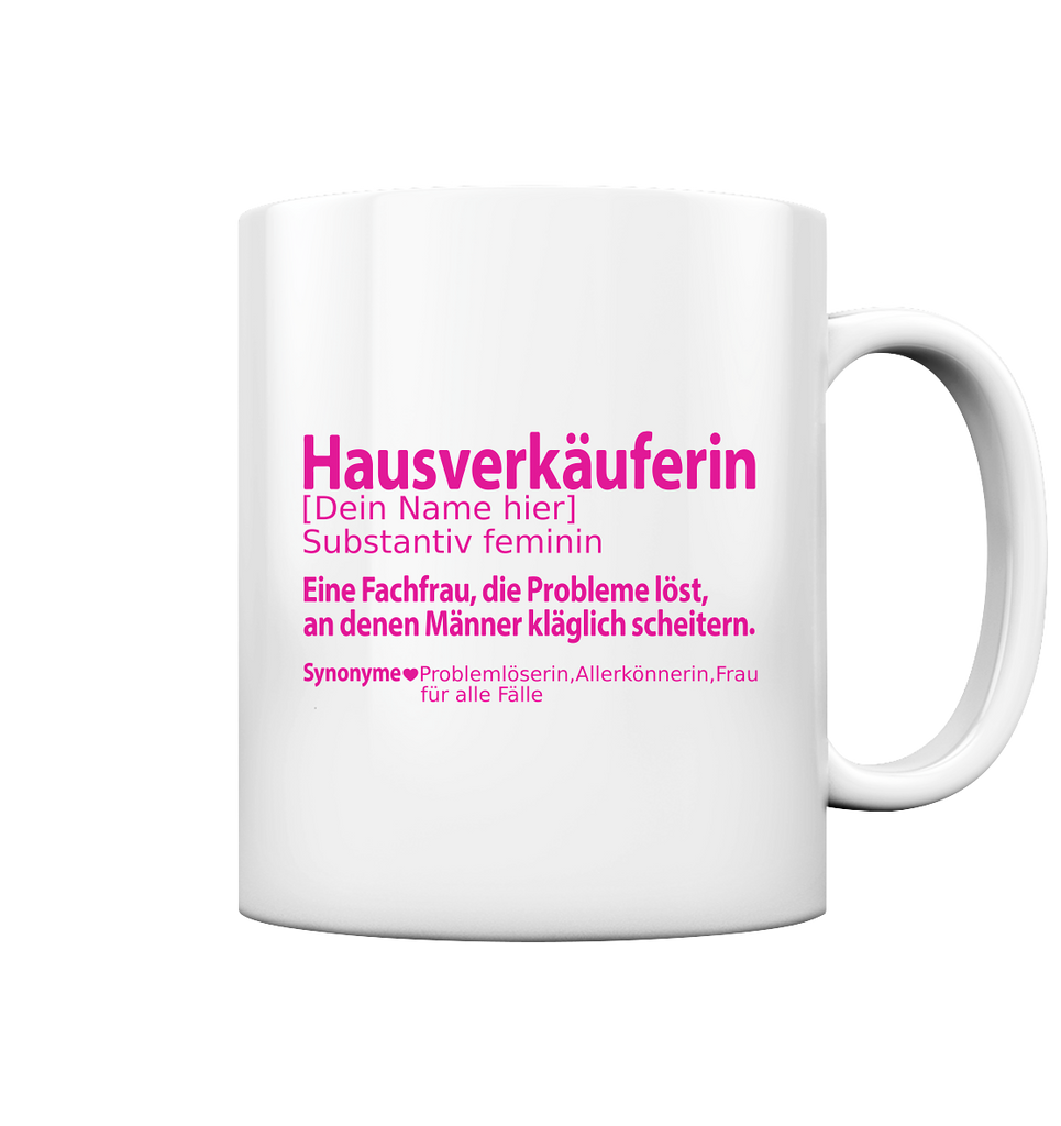 Hausverkäuferin Geschenk - Definition Tasse Personalisiert mit Namen