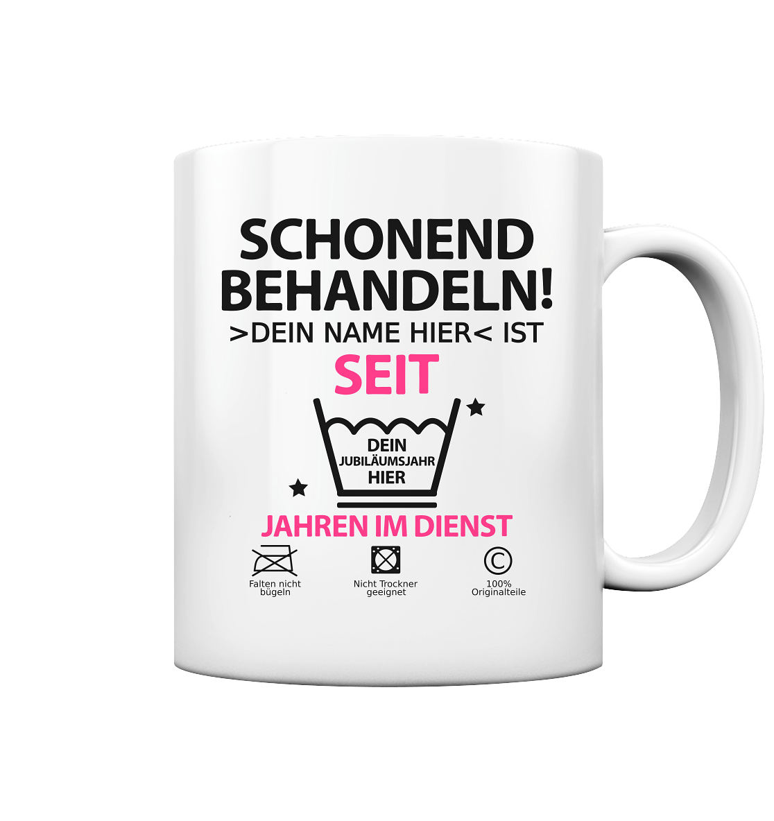 Mitarbeitergeschenk zum Jubiläum | Personalisiert tasse pink 2