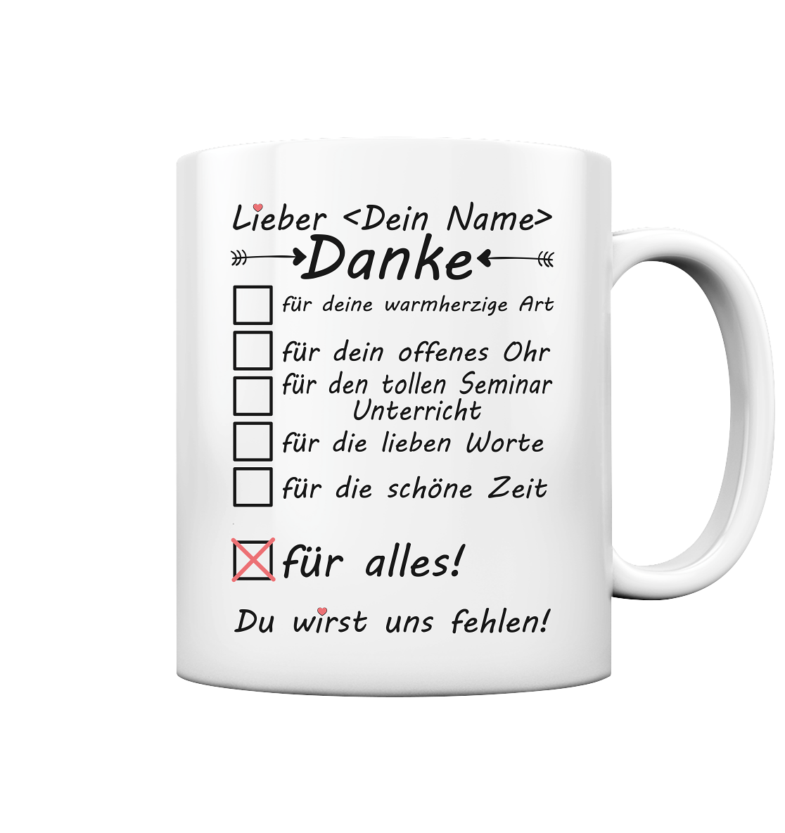 Abschiedsgeschenk Danke Geschenk an Seminarleiter Tasse