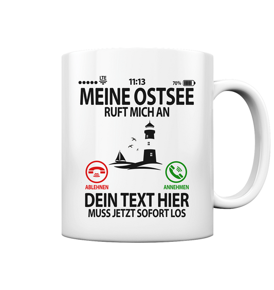 Ostseeliebhaber Geschenk - Personalisierbare Tasse 