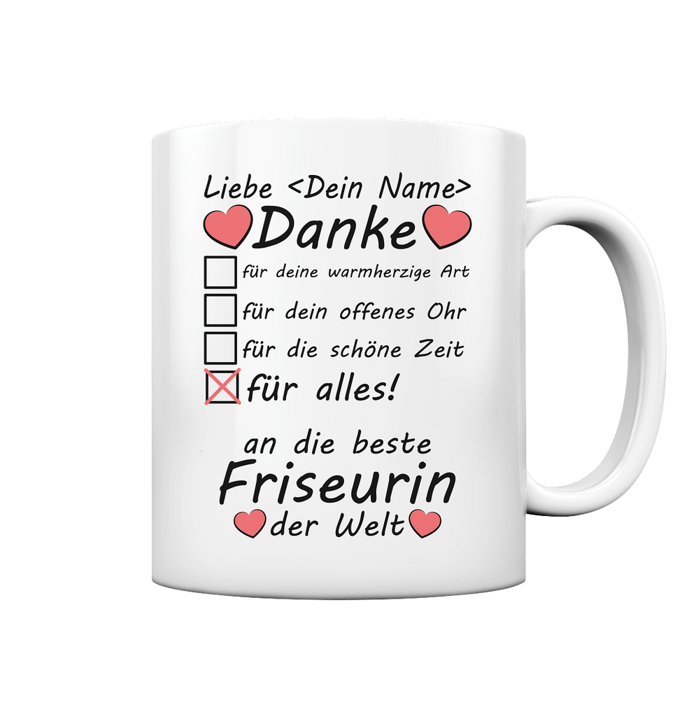 Dankeschön Tasse für Friseurin | als Abschiedsgeschenk