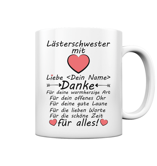 Lästerschwester Danke Geschenk - Personalisierte Dankeschön Tasse