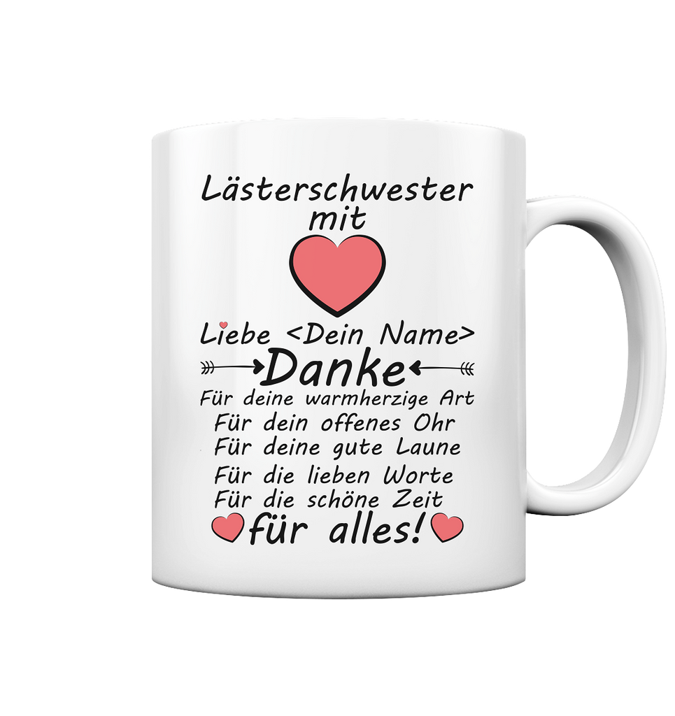 Lästerschwester Danke Geschenk - Personalisierte Dankeschön Tasse