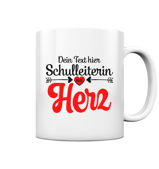 Abschiedsgeschenk Schulleiterin   Tasse mit Herz Personalisiert