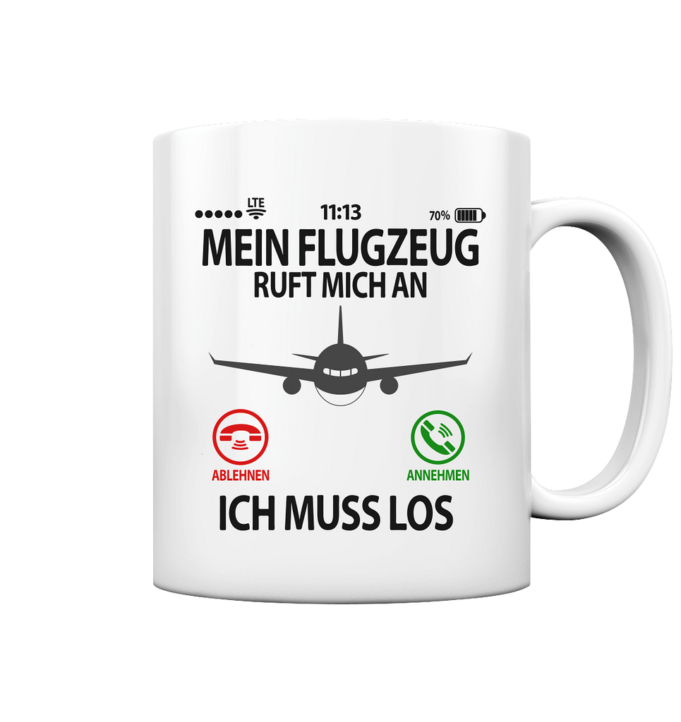 Geschenk für Flugzeugbegeisterte - Lustige Tasse mit Witzigen Spruch  ruft an