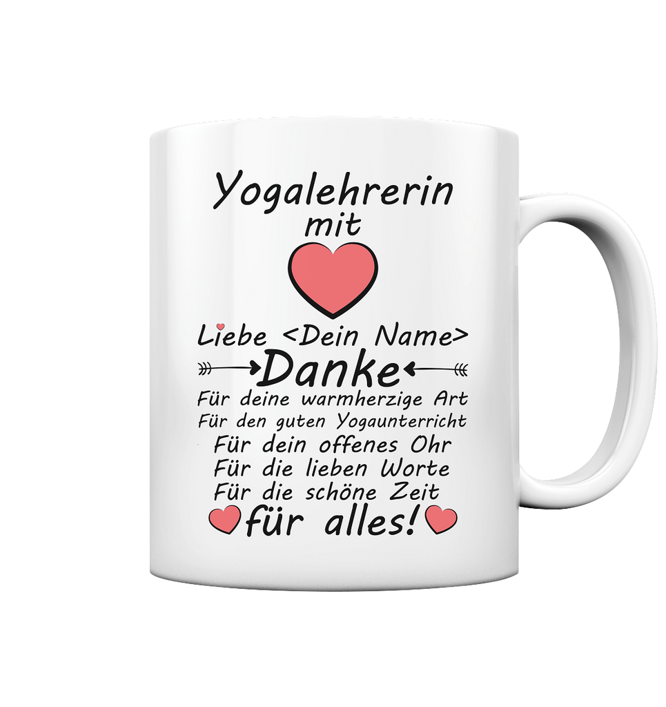 Danke an Yogalehrerin | Personalisierte Tasse  2