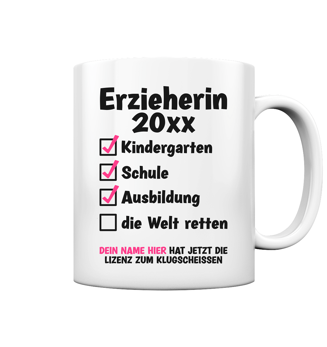 Geschenk zur bestandenen Erzieherausbildung Tasse Personalisiert