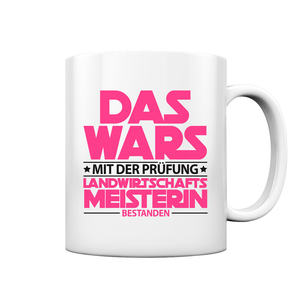 Geschenk zur Meisterprüfung Landwirtin Tasse pink 2